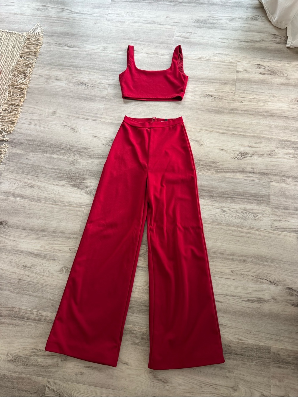 Lulu's Crimson Wide-Leg High-Rise Pants